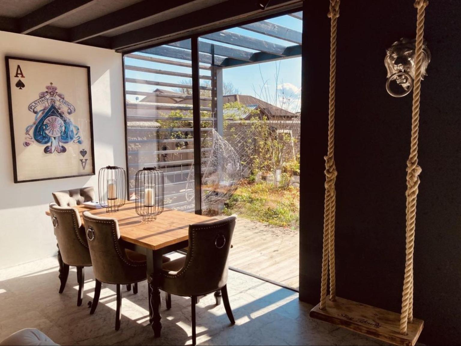 modern black timber and glass extension